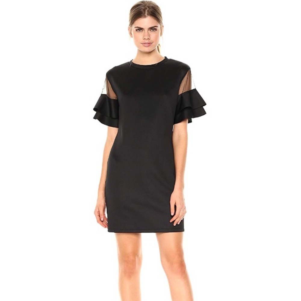 Woman’s Ruffle Sleeve scuba mini